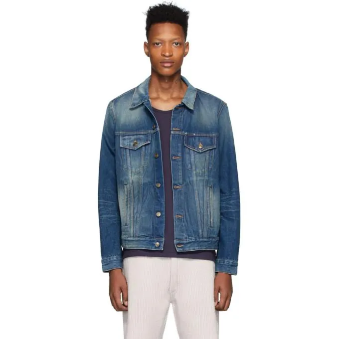 Alanui Blue Denim Sarape Jacket