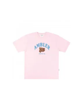 AMBLER Sliding Bear Over fit T-Shirts AS907 (Pink)