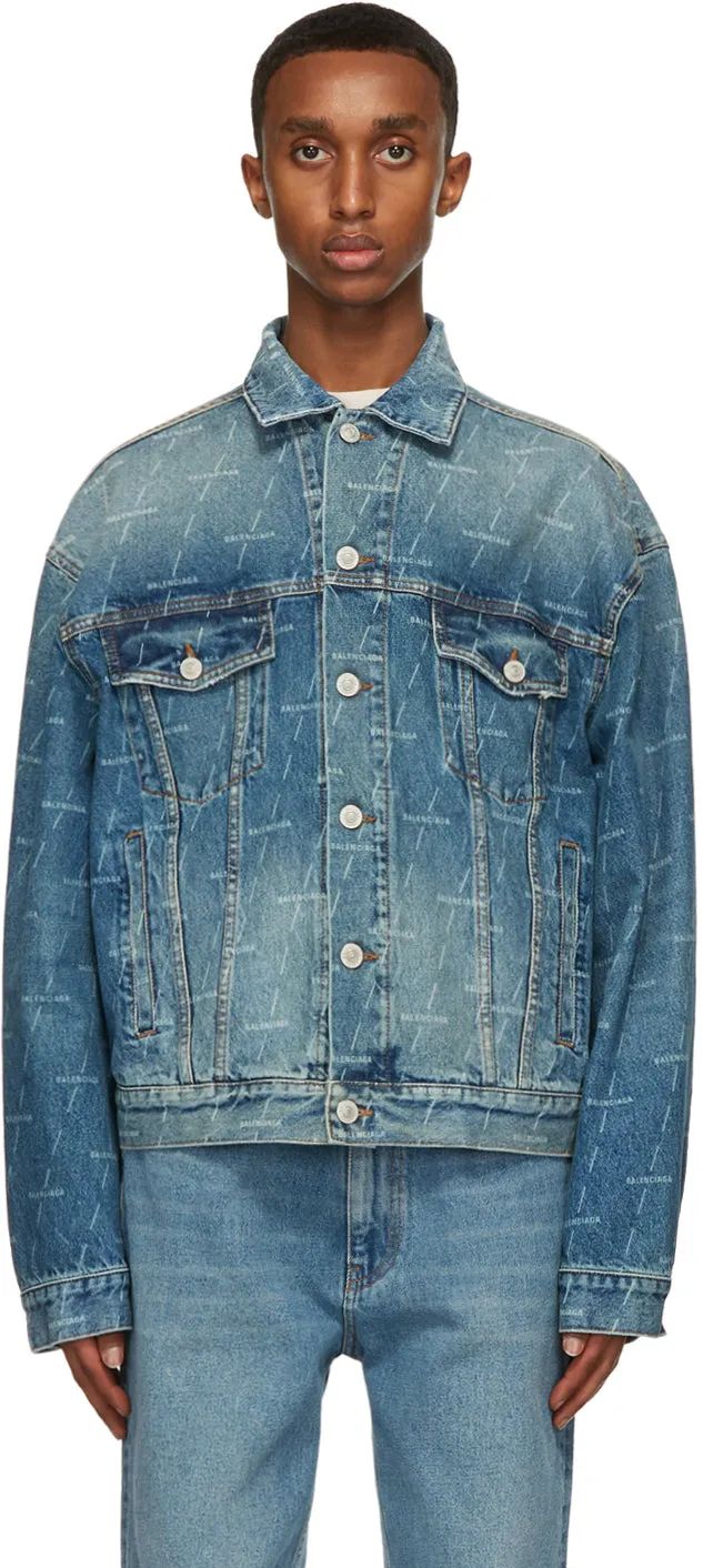 Balenciaga Blue Denim Large Fit Jacket