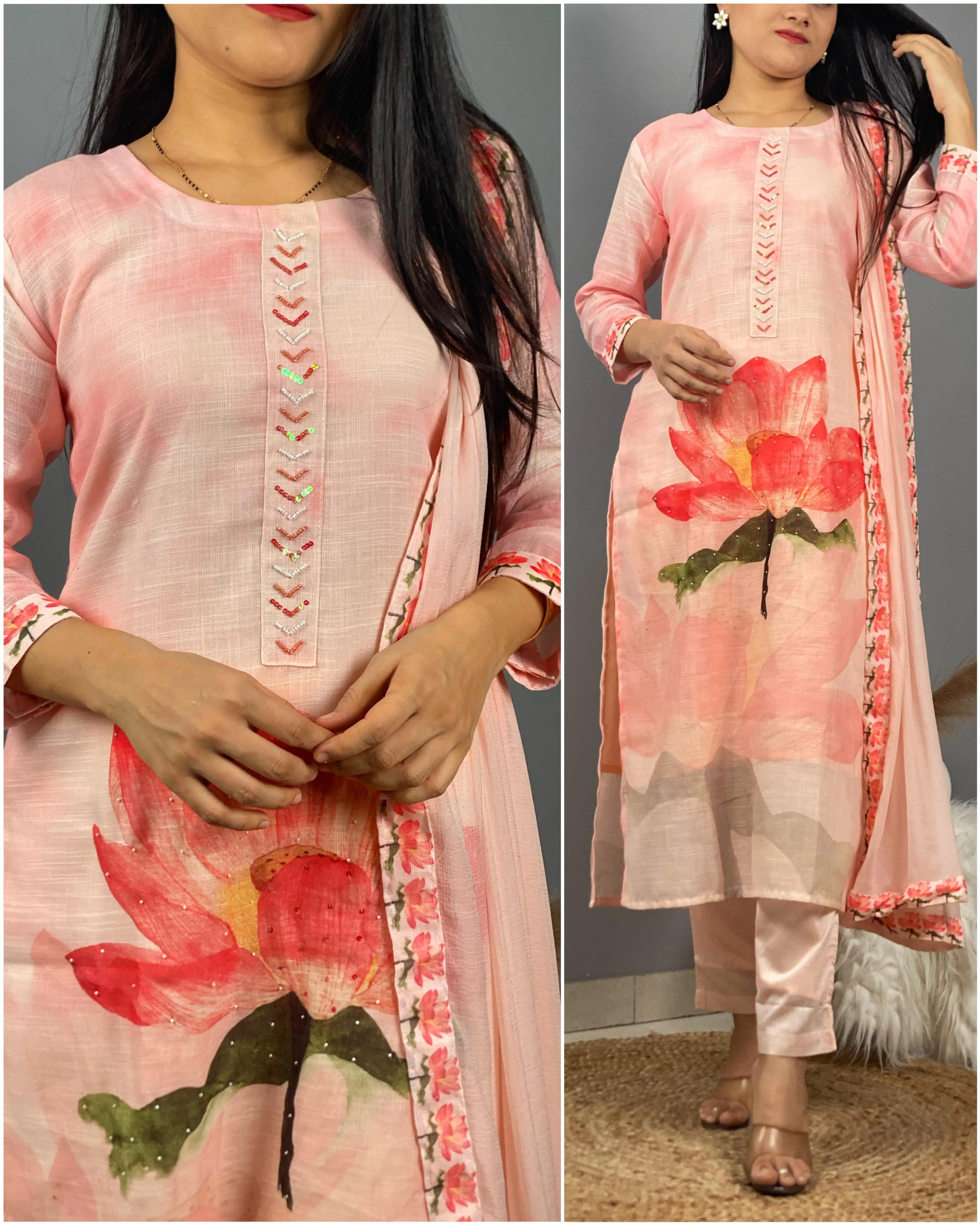 Beautiful Designer Ruhaani Cotton Slub Salwar Suit