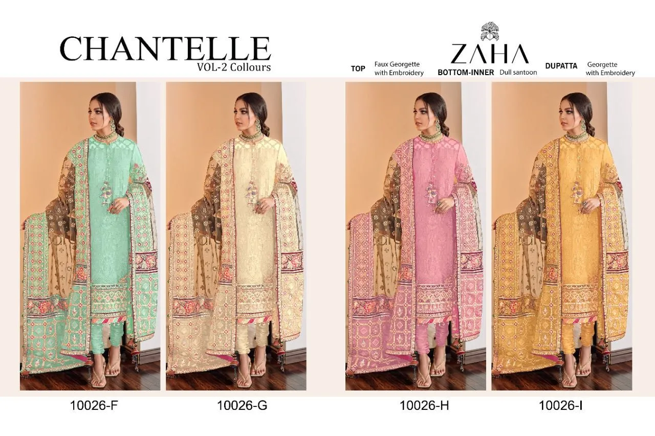 Beautiful Designer Zaha Chanterelle-vol-2 Pakisthani Suite