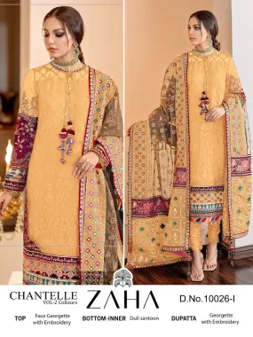 Beautiful Designer Zaha Chanterelle-vol-2 Pakisthani Suite