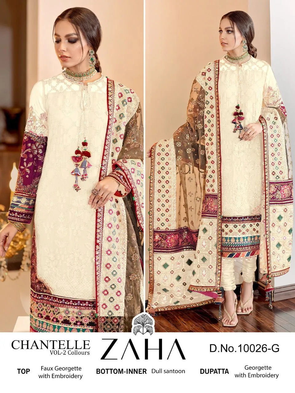 Beautiful Designer Zaha Chanterelle-vol-2 Pakisthani Suite