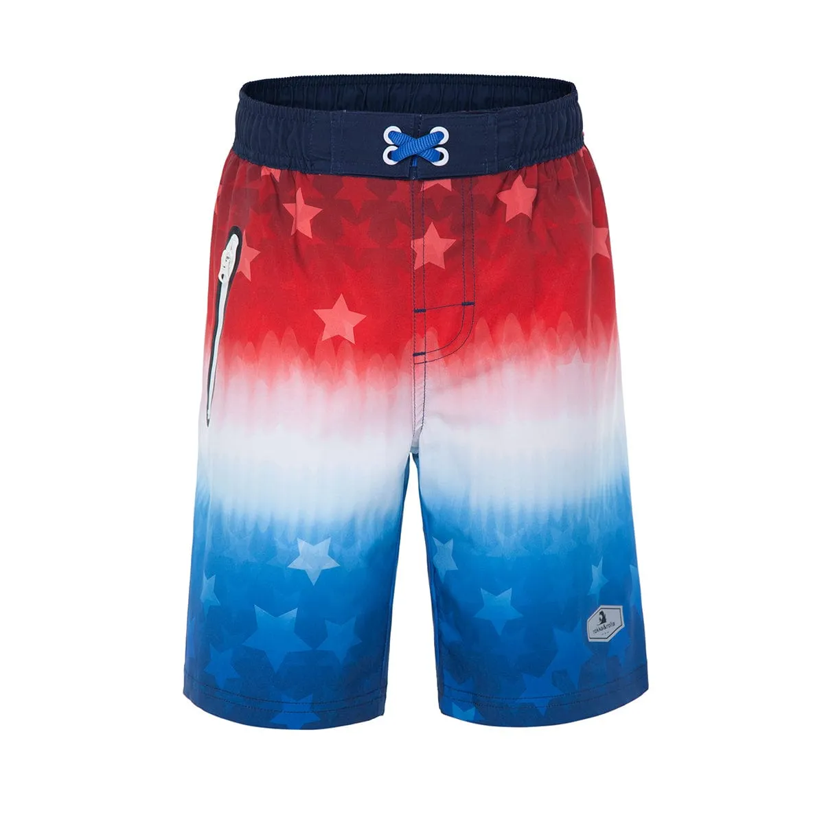 Boys' 4-Way Stretch Mesh Lined Swim Trunks