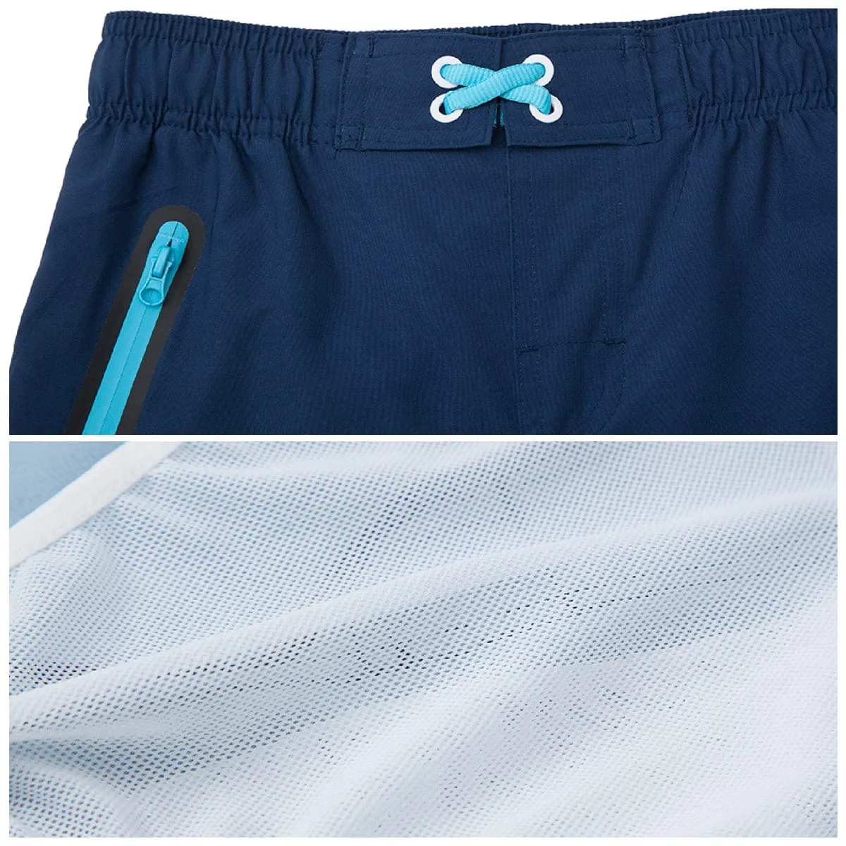 Boys' 4-Way Stretch Mesh Lined Swim Trunks