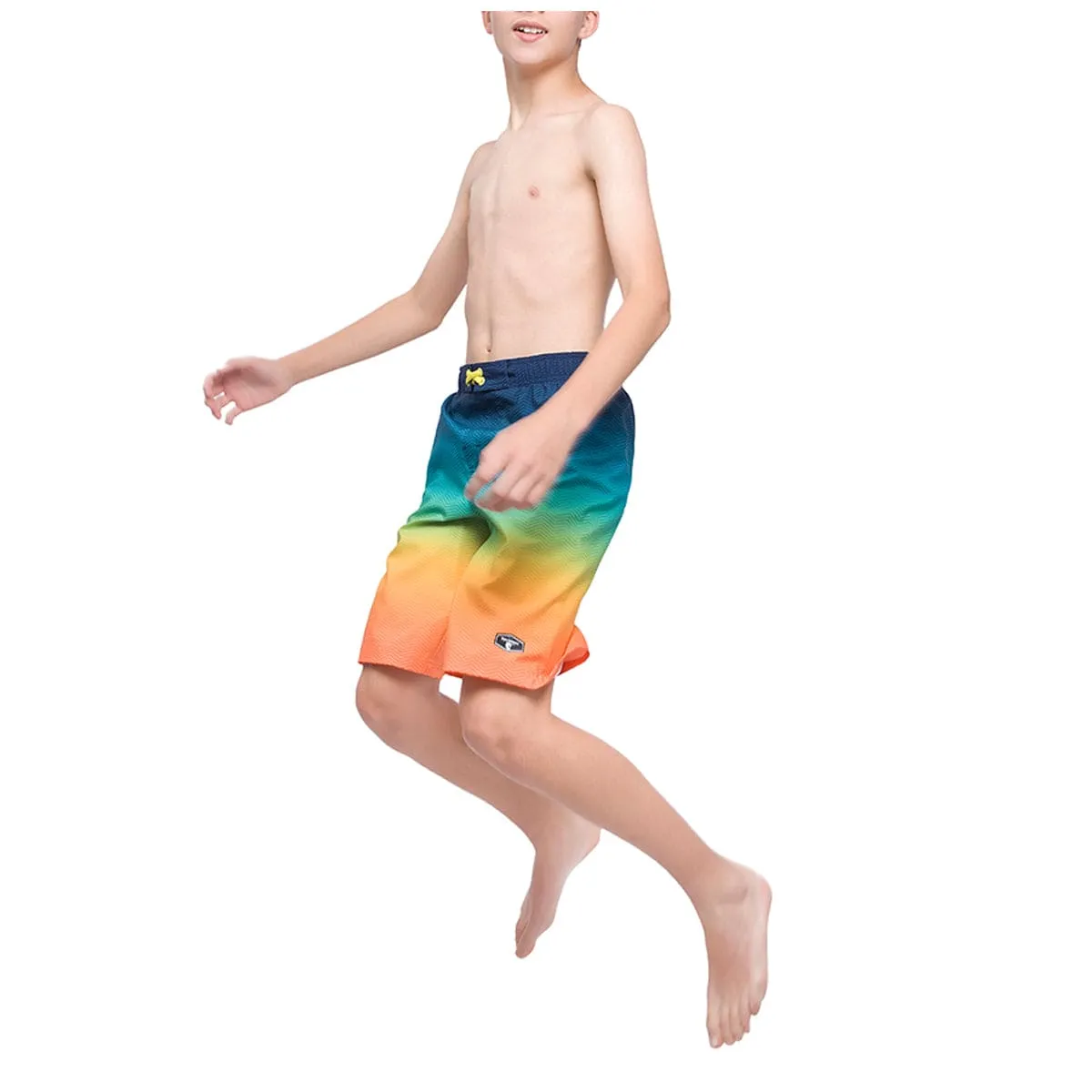 Boys' 4-Way Stretch Mesh Lined Swim Trunks
