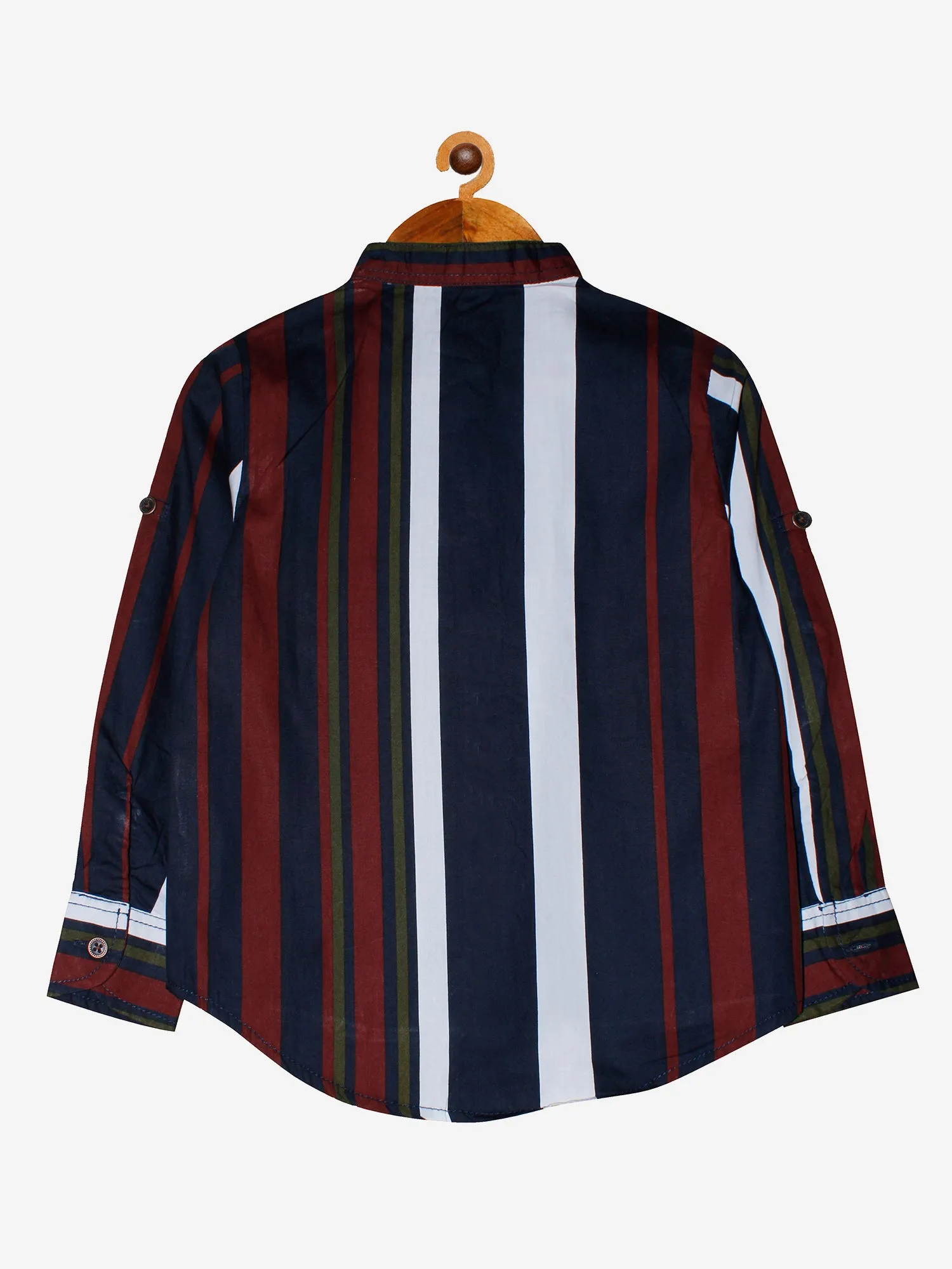 Boys Mandarin Collar Full Sleeve Cotton Shirt