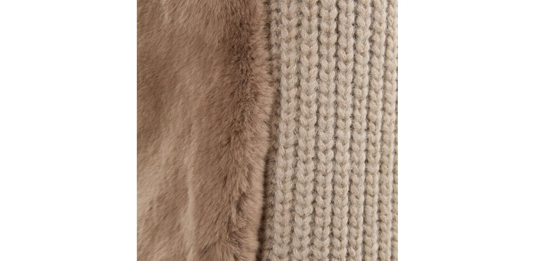 Cardigan with fur front - Caramel