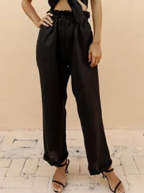 Casual Cotton and Linen Two-piece Suit