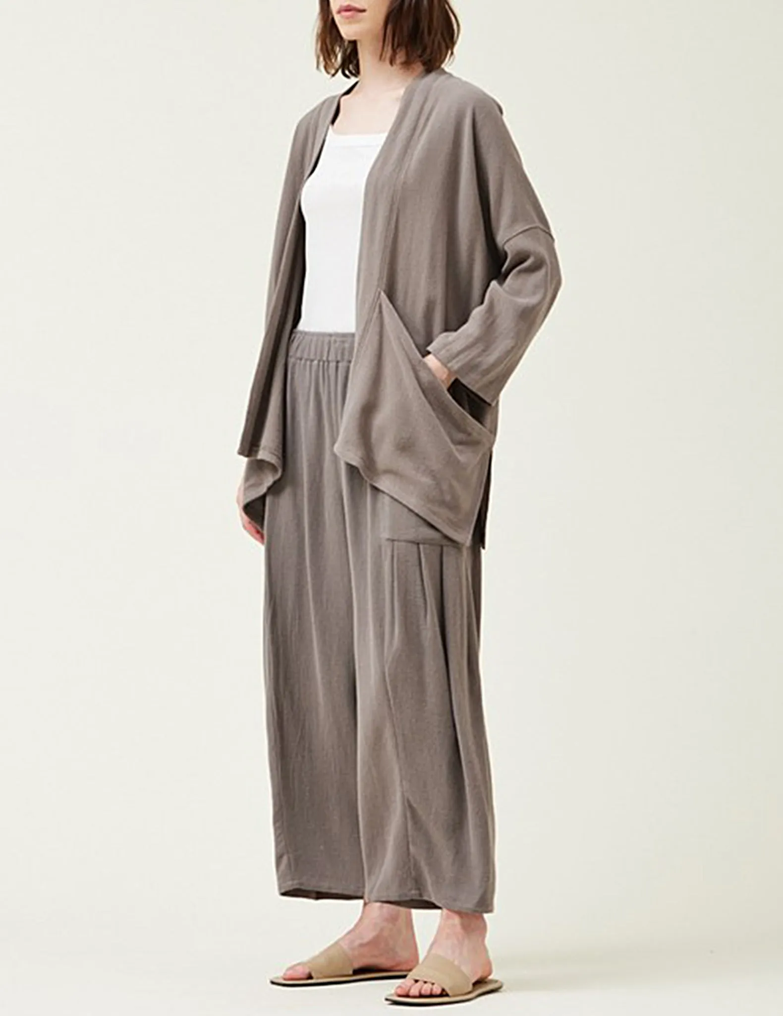 Claudia Deep Pocket Linen Kimono Jacket