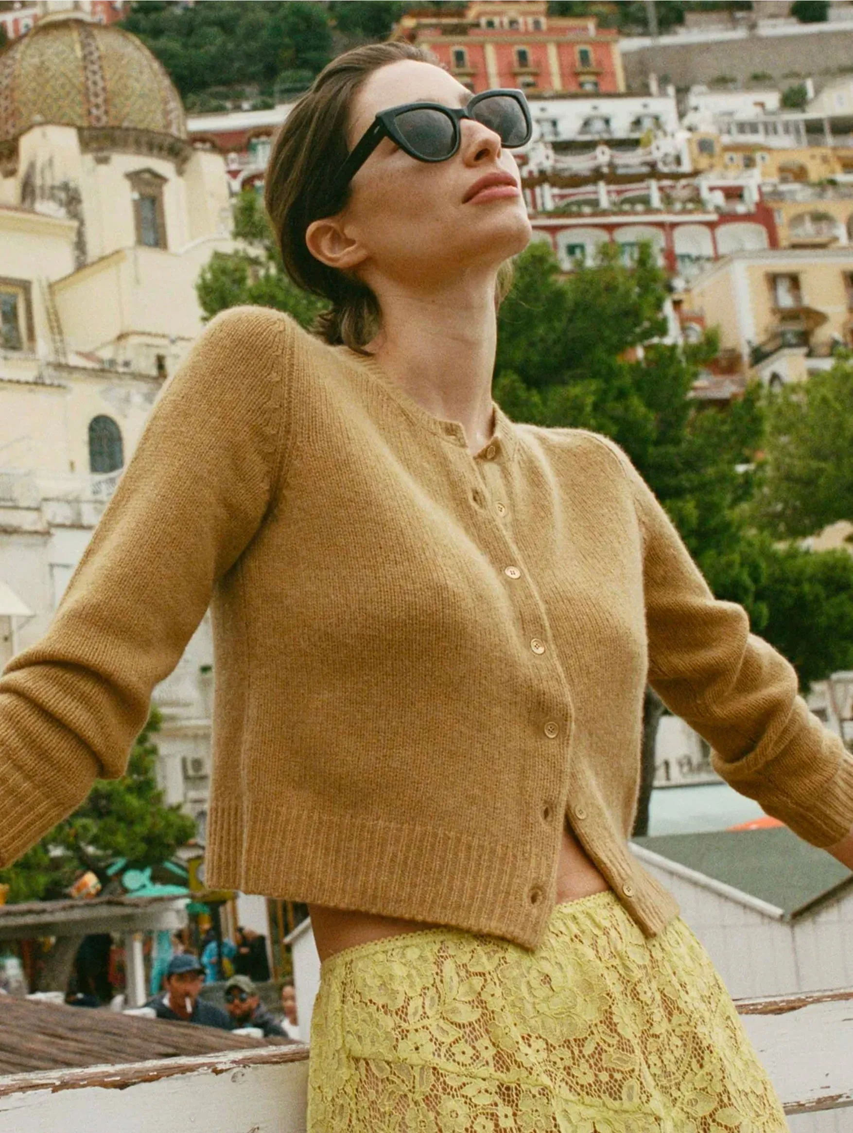 Danae Cashmere Cardigan in Teak