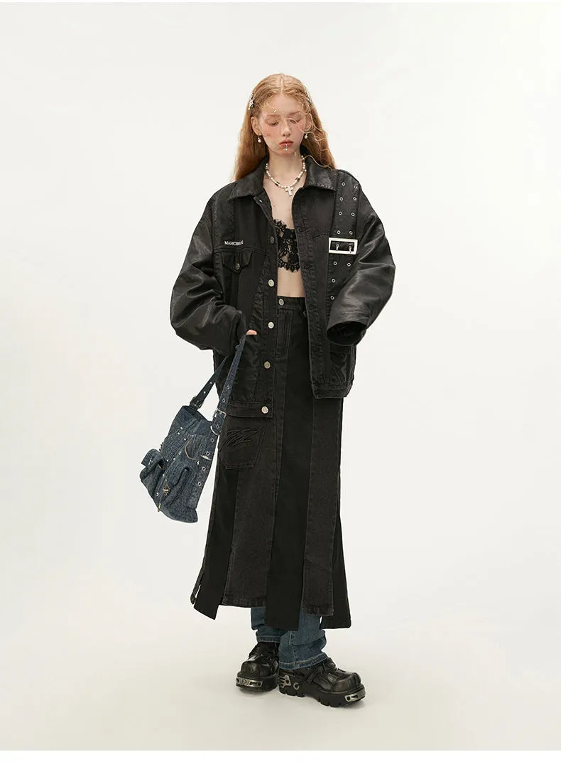 Denim Niche Leather Strap Jacket