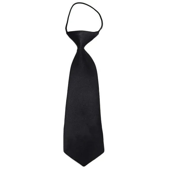 Easy Slip On Solid Color Polyester Tie, 1 to 6 years