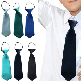 Easy Slip On Solid Color Polyester Tie, 1 to 6 years