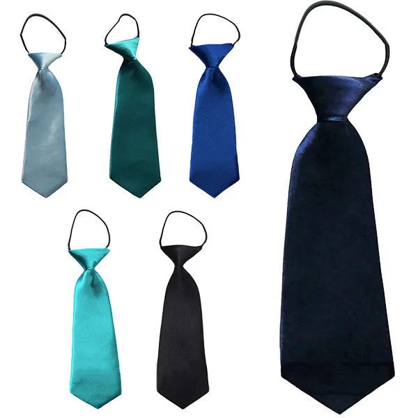 Easy Slip On Solid Color Polyester Tie, 1 to 6 years
