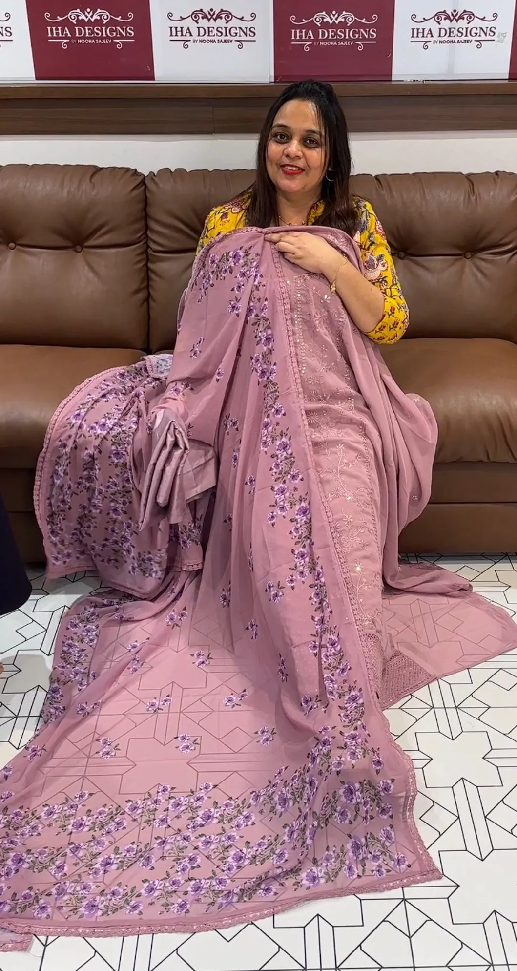 EMBROIDERED UNSTITCHED SALWAR SUITS - IHA 14744