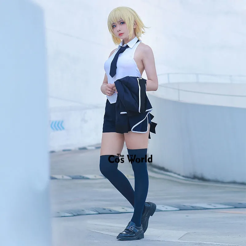 Fate Apocrypha Joan of Arc School Uniform Suits Jacket Coat Pants Outfit Anime Cosplay Costumes