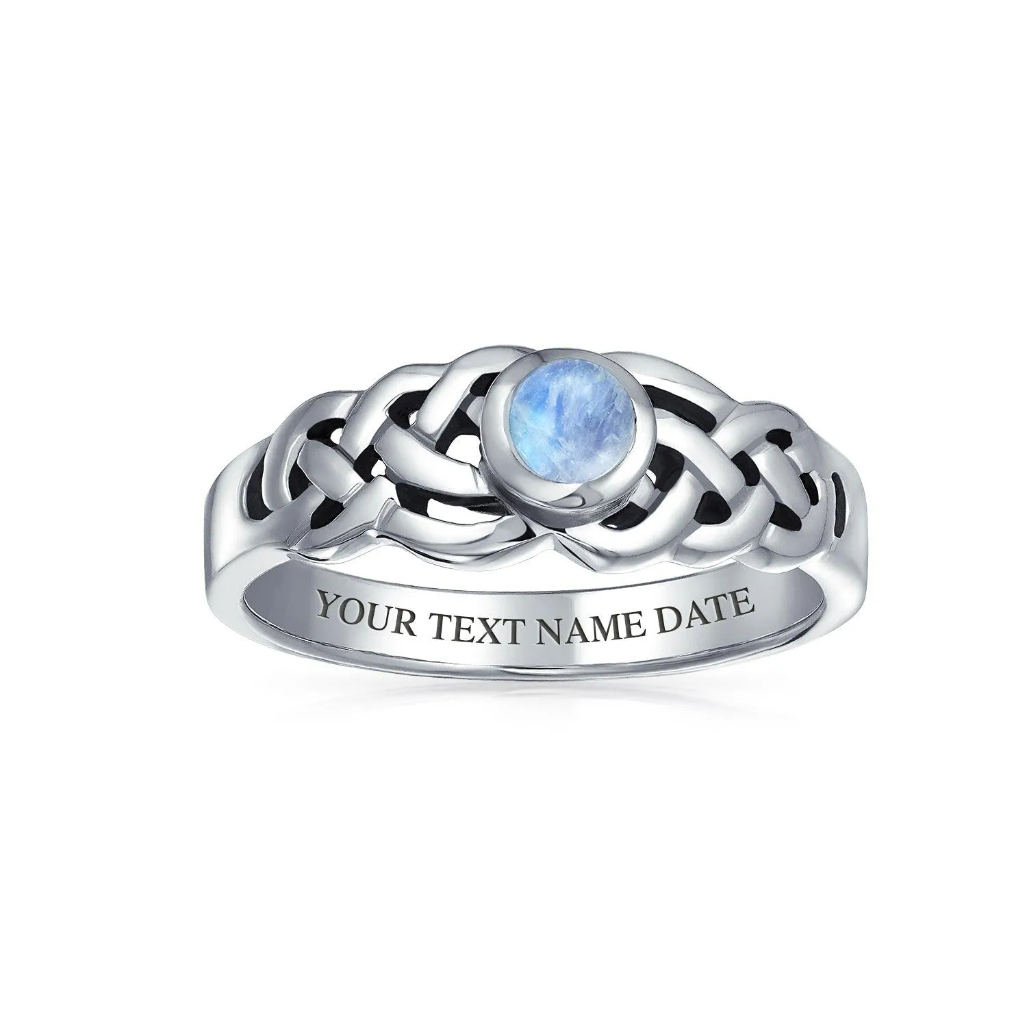 Gemstone CZ BFF Sorority Sister Celtic Triquetra Love Knot Ring .925 Silver