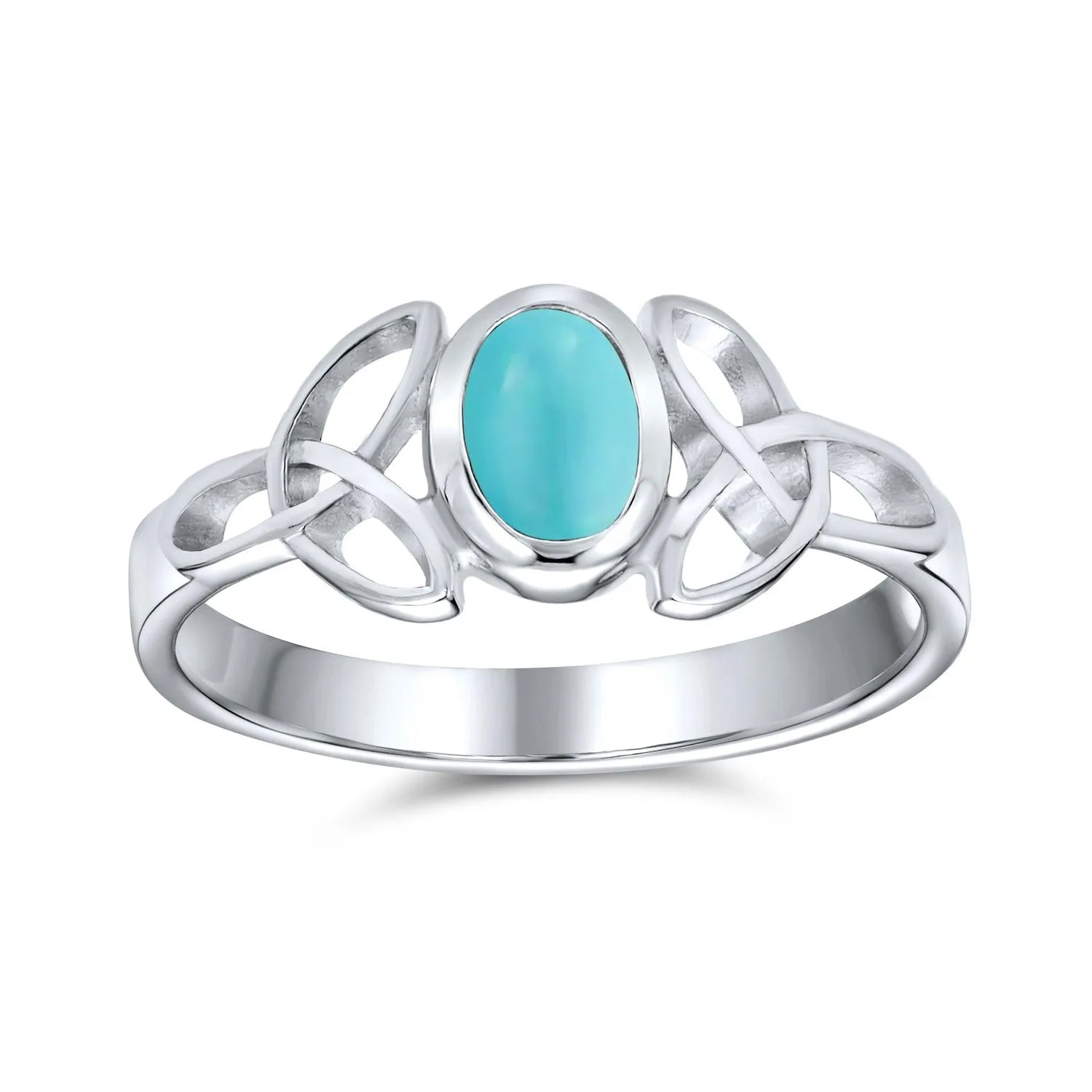 Gemstone CZ BFF Sorority Sister Celtic Triquetra Love Knot Ring .925 Silver