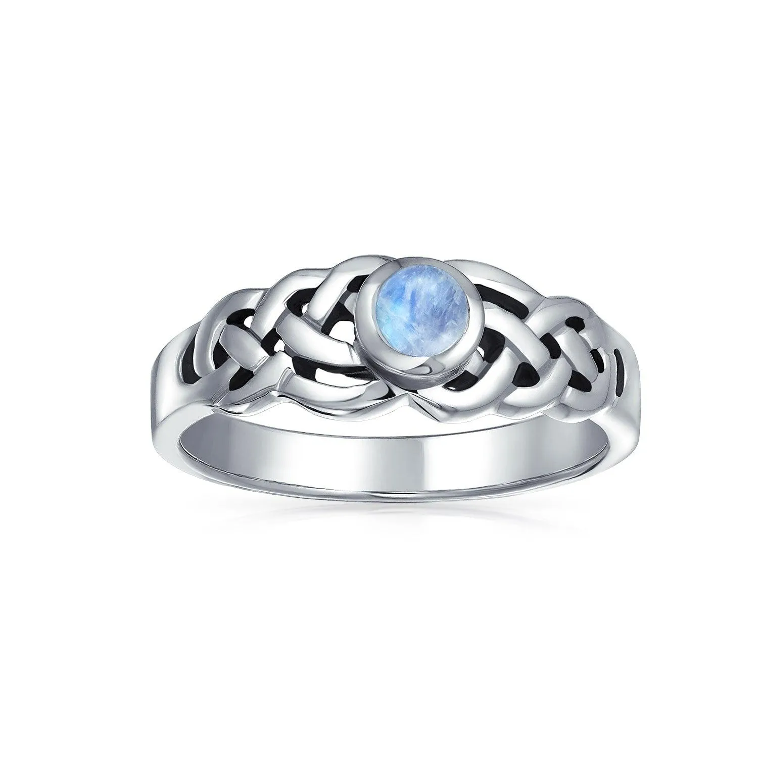 Gemstone CZ BFF Sorority Sister Celtic Triquetra Love Knot Ring .925 Silver