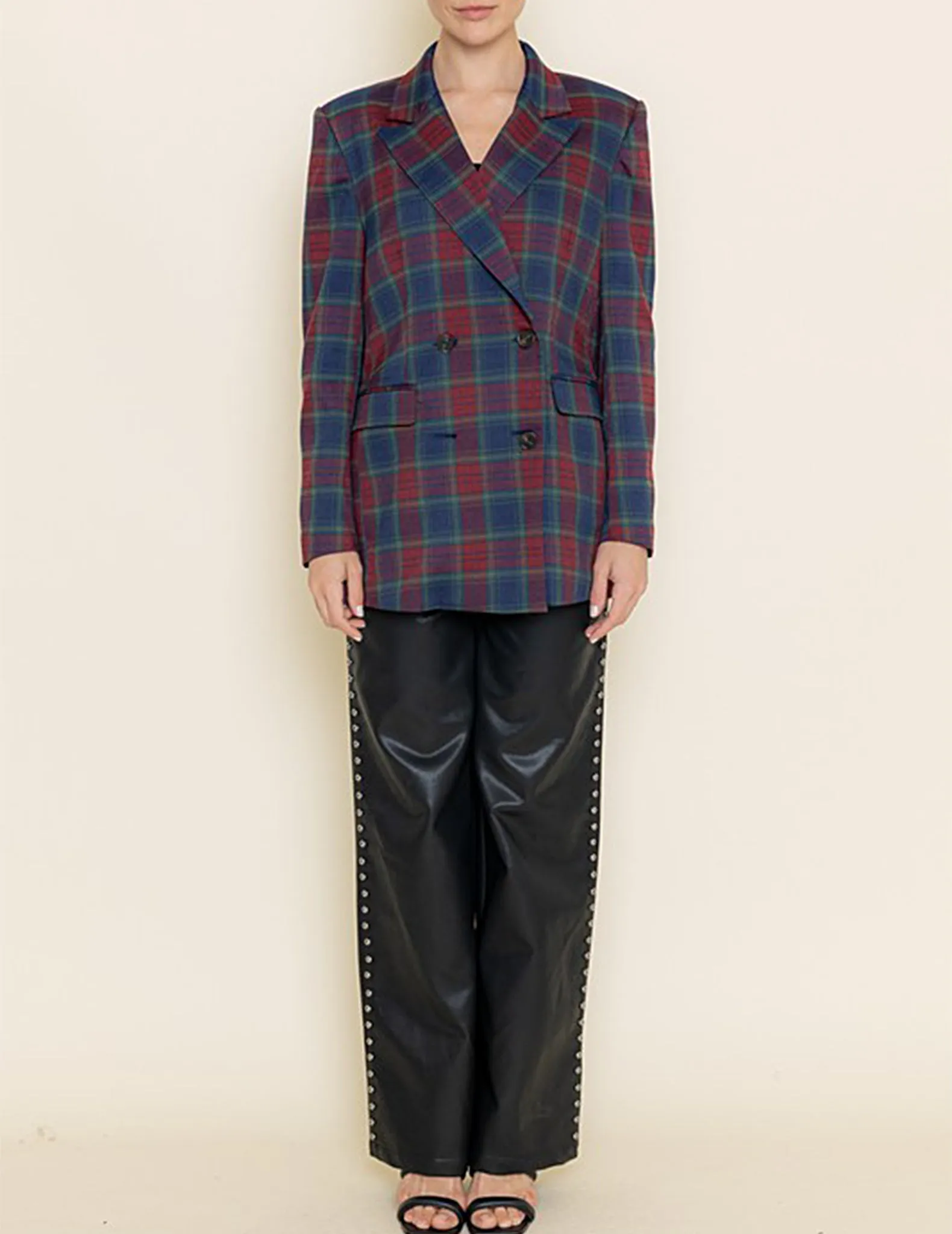 Jacqueline Plaid Double Breasted Blazer