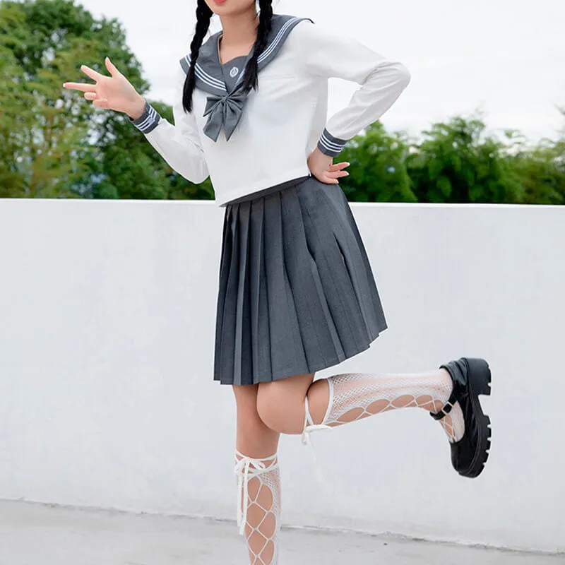 Japanese School Girl Gray Plaid Skirt