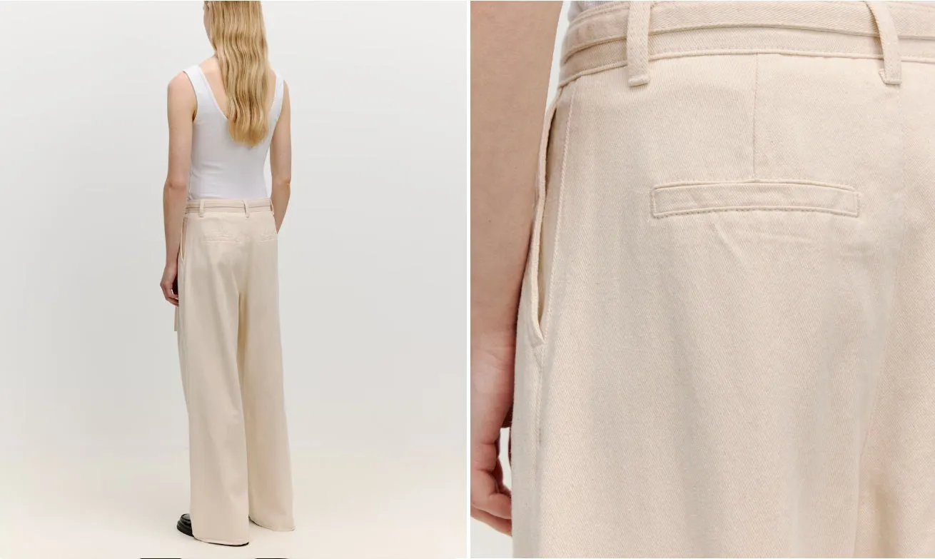 JUNO DENIM ECRU TROUSERS