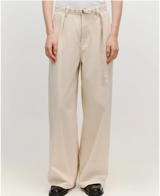 JUNO DENIM ECRU TROUSERS