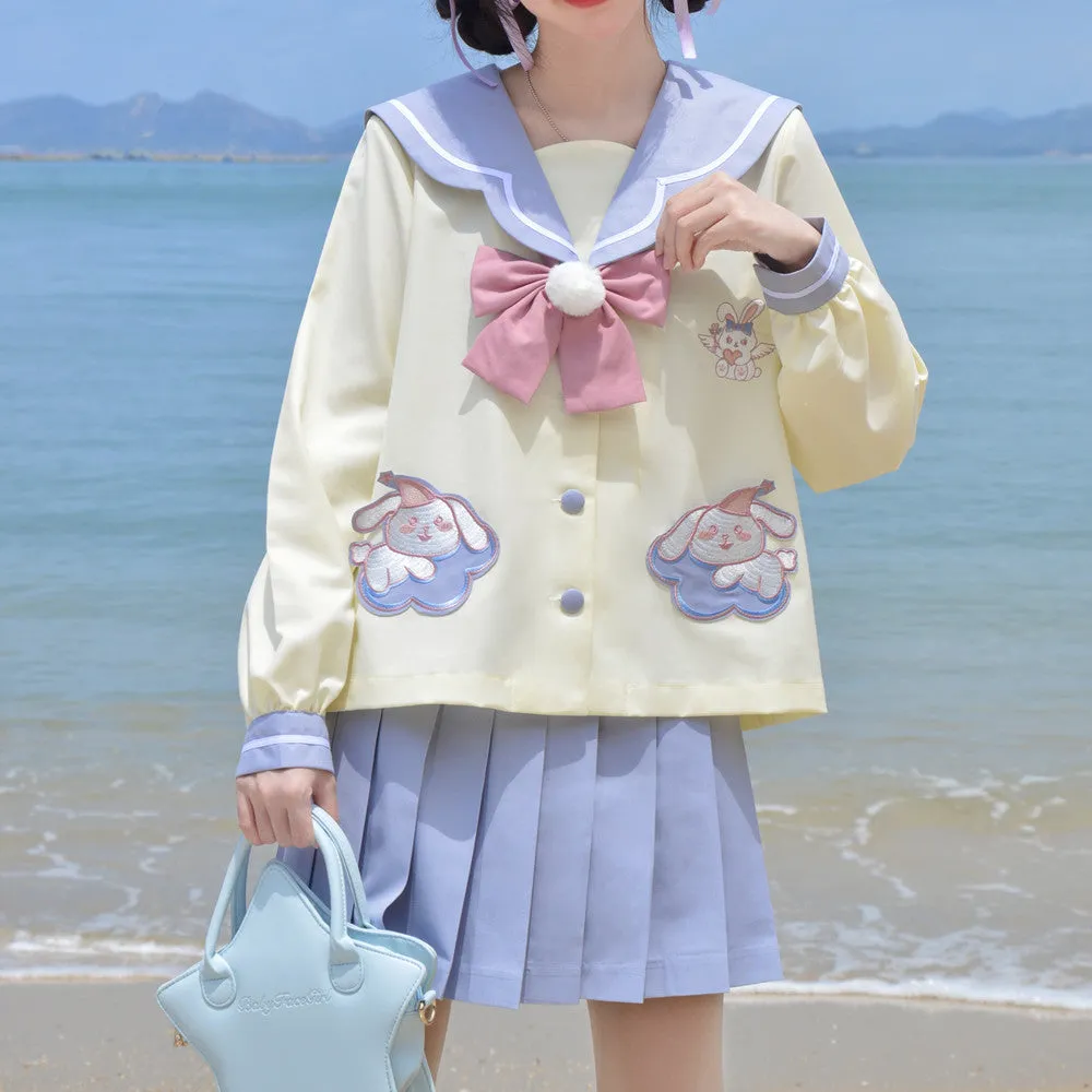 Kawaii Cartoon Rabbit JK Skirt Uniform Set