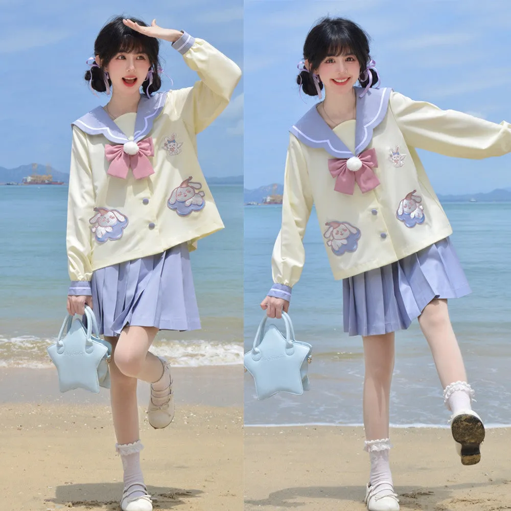 Kawaii Cartoon Rabbit JK Skirt Uniform Set