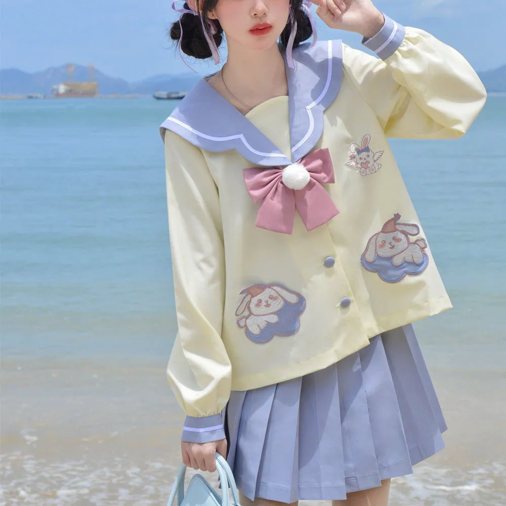 Kawaii Cartoon Rabbit JK Skirt Uniform Set