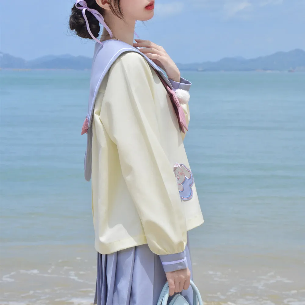 Kawaii Cartoon Rabbit JK Skirt Uniform Set