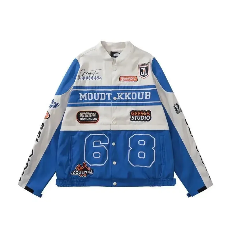 LVSANW American Fashion Label Detachable Motorcycle Jacket Women's Clothing Retro Hip-hop Loose Couple Baseball Outfit Pink Casual Coat