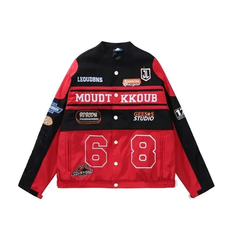 LVSANW American Fashion Label Detachable Motorcycle Jacket Women's Clothing Retro Hip-hop Loose Couple Baseball Outfit Pink Casual Coat
