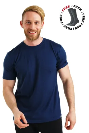 Men's Merino T-shirt 165 Navy ( socks)