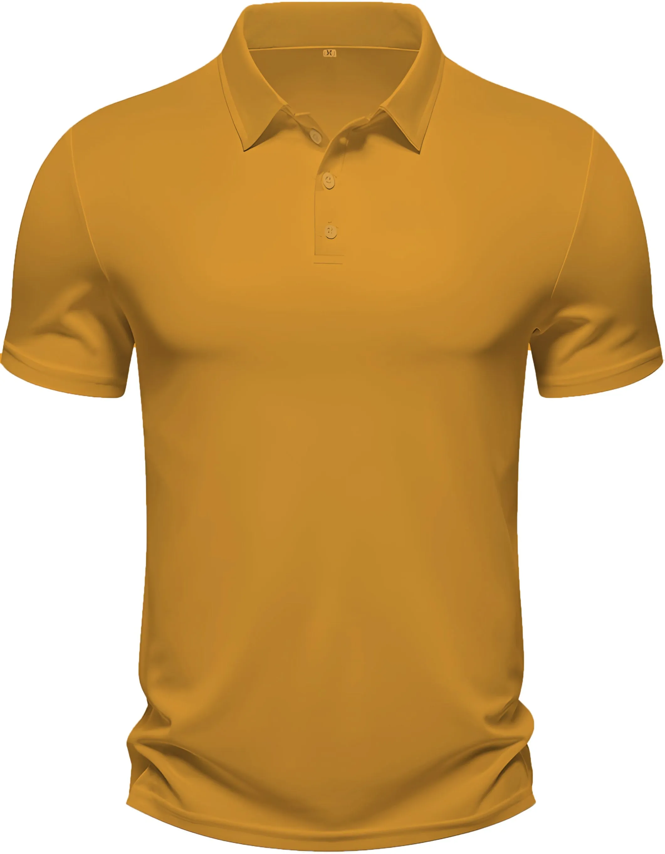 Men's Regular Fit Polo Neck Half Sleeve Solid Uniform T-Shirt | Polo T-Shirt for Men (Ochre Yellow)