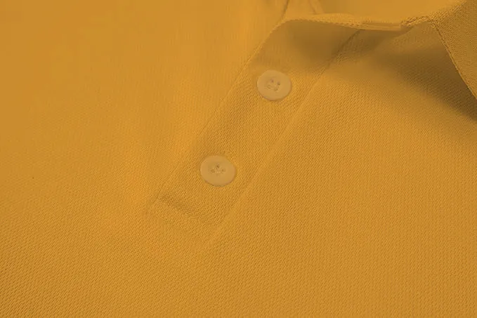 Men's Regular Fit Polo Neck Half Sleeve Solid Uniform T-Shirt | Polo T-Shirt for Men (Ochre Yellow)