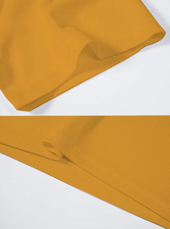Men's Regular Fit Polo Neck Half Sleeve Solid Uniform T-Shirt | Polo T-Shirt for Men (Ochre Yellow)