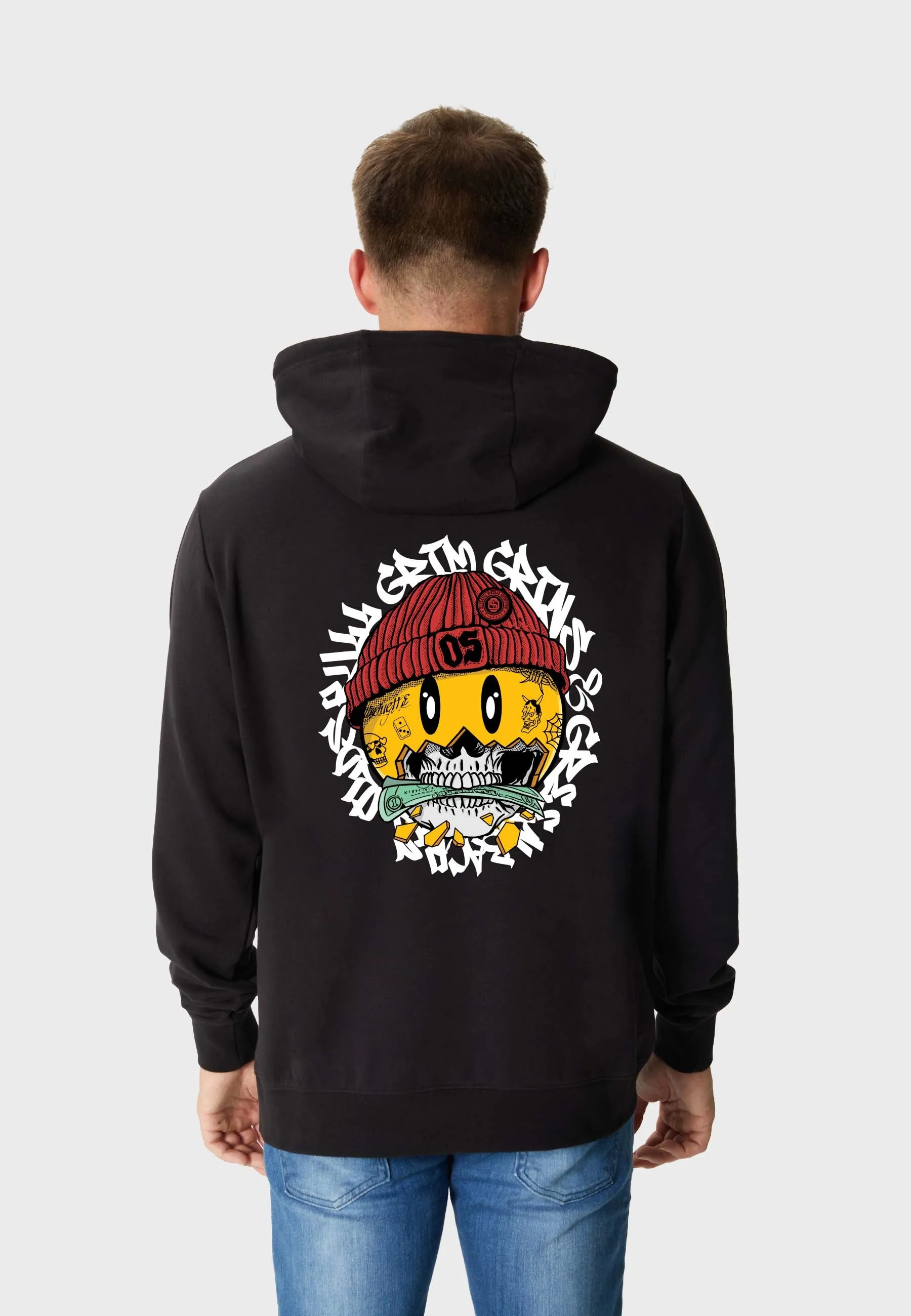 One Dollar Smile Backprint Hoodie Black