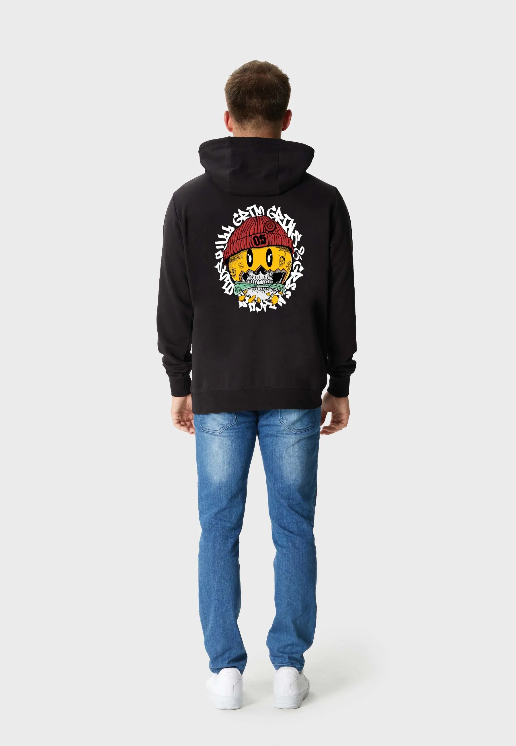 One Dollar Smile Backprint Hoodie Black
