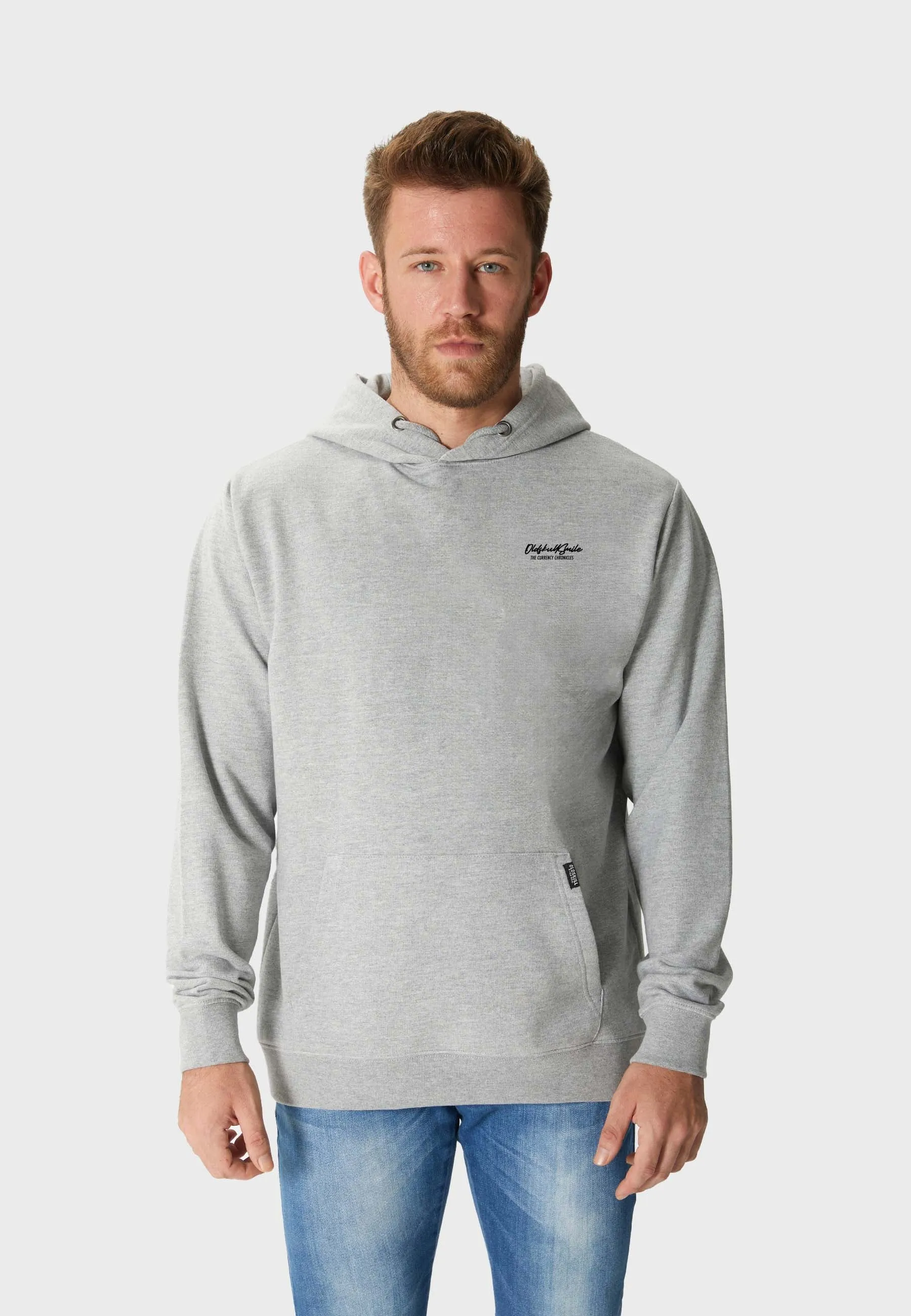 One Dollar Smile Backprint Hoodie Heather Grey