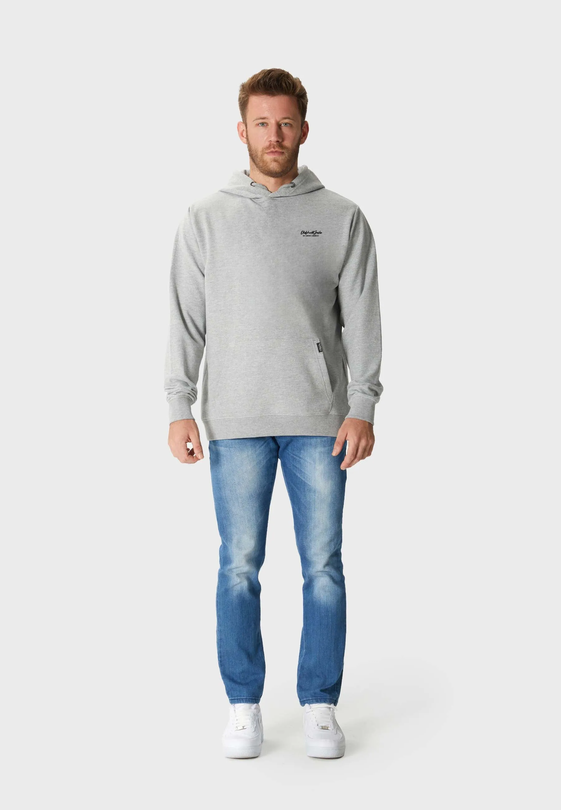 One Dollar Smile Backprint Hoodie Heather Grey