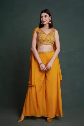 Party Wear Designer Real Chinnon Plazzo Suit