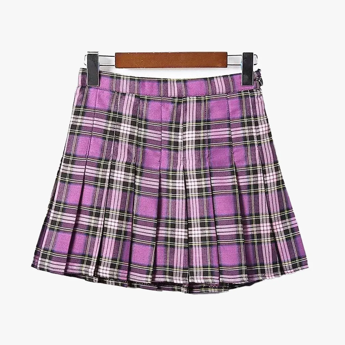 Plaid Pleated EGirl Skirt Purple Aesthetic