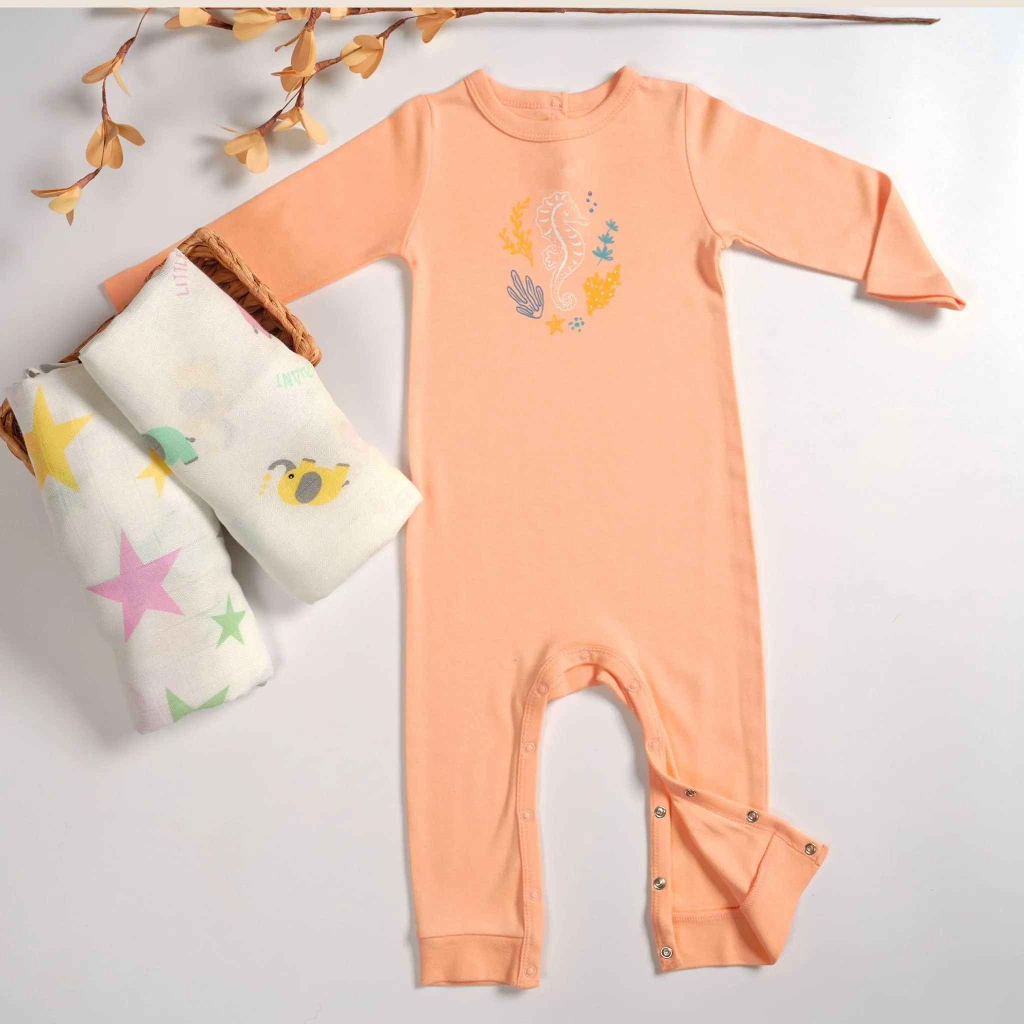 Seahorse Organic Baby Sleepsuit
