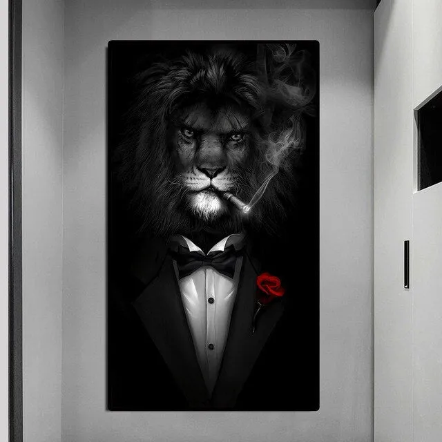 Unique Lions in Suits Canvases