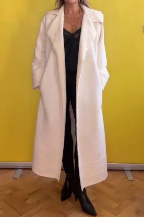 Women's Lapel Long Sleeve Plush Trench Coat